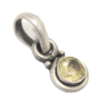 Sterling silver 925 pendant golden zircon stone women C 298